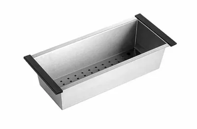 Produktbild von Große Resteschale aus Edelstahl für KeraDomo Keramikspülen von systemceram / Resteschale / Abtrofpschale / Abtropfbecken / Edelstahlschale