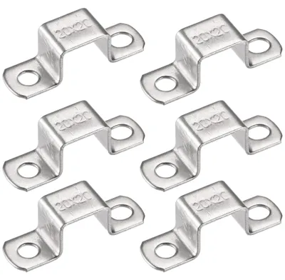 Image de Équerres de fixation en forme de U, 18 x 22 mm - pour supports de porte - lot de 6