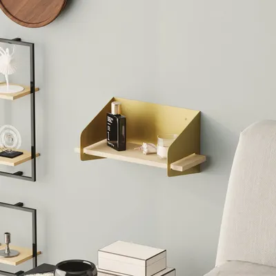 Productafbeelding van Skye Decor, middenarmleuning - goud, wandplank, goud, 100% hout, 40 x 19 x 20 cm