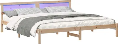 Produktbild von Bettgestell mit Kopfteil Braun 200 x 200 cm Massivholz Kiefer