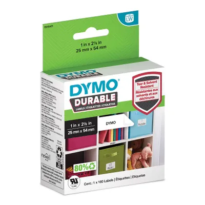 Obrázok produktu pre DYMO Durable, Biela, Samolepiaci štítok, Polypropylén (PP), Permanentný, Univerzálne, -18 - 50 °C
