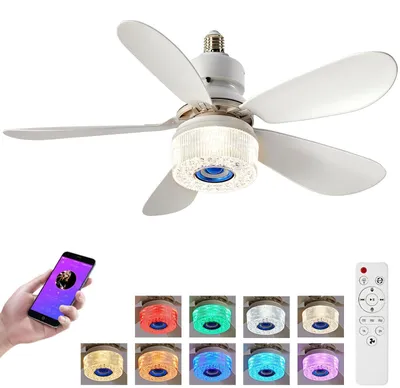 Obrázok produktu pre 52 cm stropný ventilátor s LED osvetlením a reproduktorom