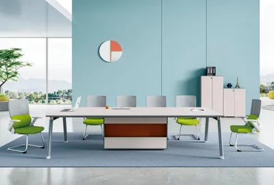Image de Salle de travail Table de conférence Designer Table en bois Moderne Tables de bureau élégantes