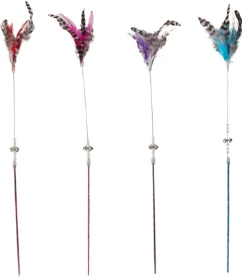 Zdjęcie produktu dla Zabawka dla kota Flamingo – wędka z zabawką Sjakie, 45 cm – wielokolorowa – bez wyboru koloru
