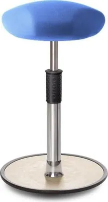 Produktbild von Sitz- Stehhocker Free Tall Triangel Gestrick Hellblau Chrom /cremeweiß.