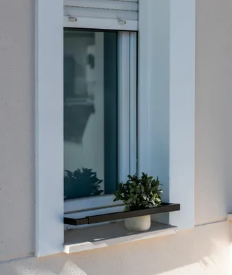 Produktbild von Horizontale Verstärkungsstange für Fenstergitter, ausziehbar 110–200 cm, Schwarz – verzinkter Stahl