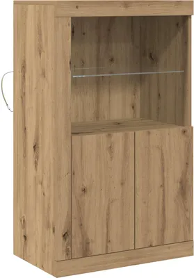 Obrázek produktu pro vidaXL LED boční stolek, 60,5 x 37 x 100 cm, materiál: dřevotříska, Imitace: dub Artisan