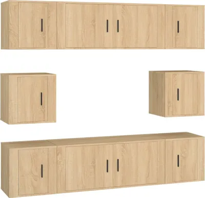 Produktbild von vidaXL 8-tlg. TV-Schrank-Set Sonoma-Eiche Holzwerkstoff
