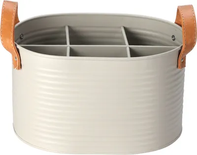 Produktbild von Aufbewahrungsbox für 6 Flaschen aus Metall mit Ledergriff