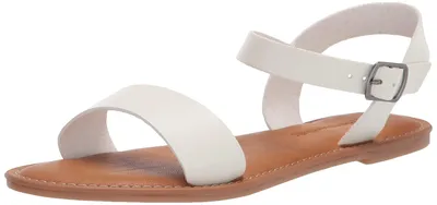 Productafbeelding van Essentials dames sandalen met twee bandjes en gesp, wit, maat 41 EU, wijde pasvorm