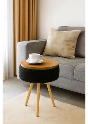 Image de Table d'Appoint Ronde - Ø 33 cm - H 45 cm - Noir