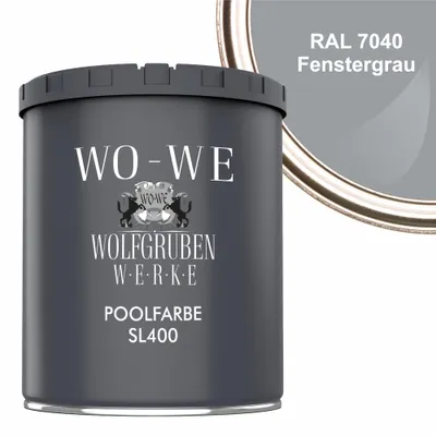 Produktbild von Schwimmbadfarbe Poolfarbe Schwimmbeckenfarbe SL400 Fenstergrau ähnl. RAL 7040 - 750ml