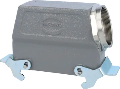 Produktbild von HARTING Han 24B Tüllengehäuse hoch, 1xM50 seitlicher Kabelabgang, mit 2 Querbügeln Verschraubung M50 Klemmbereich