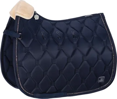 Produktbild von Eskadron Platinum Pure Schabracke " GLOSSY CRYSTAL " Form - Dressur Farbe - navy