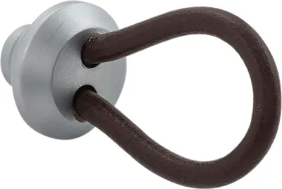 Produktbild von ACCURIDE MG.171200.34.63 Dunkelbraun McLED Ledergriff Möbelgriff mit Schlaufe, Lederschlaufe, Breite 24 mm, Möbelknauf Messing verchromt matt