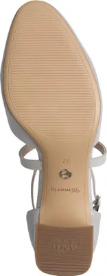 Produktbild von Tamaris Damen Pumps offen mit gekreuzten Riemen und Blockabsatz 1-22438-46, Größe:38 EU, Farbe:Silber