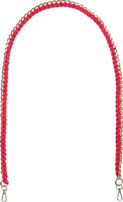 Produktbild von styleBREAKER Taschen Schulterriemen mit eingeflochtener Kette, Wechsel Taschengurt, Handyband, Handykette, Karabiner 02013038