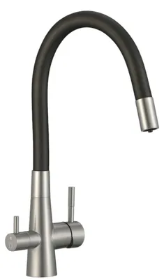 Produktbild von Küchenarmatur mit Wasserfilteranschluss flexibler U-Auslauf zwei Hebel