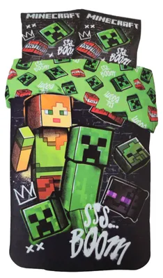 Zdjęcie produktu dla Komplet pościeli Minecraft Creeper, 2 elementy, 135 x 200 cm, bawełna