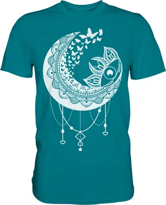 Produktbild von Mond Sonne Frauen Schmetterling T-Shirt – Diva Blue / M
