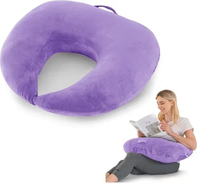 Obrázek produktu pro (Fialová) Herní a čtecí polštář ve tvaru U na klín, ergonomická opěrka rukou a zad s opěrkou loktů a zápěstí - postel, pohovka, dospělí a děti
