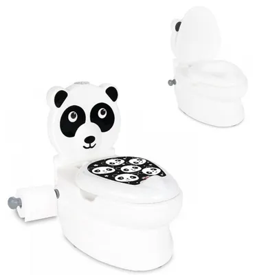 Produktbild von Pilsan Töpfchen Panda 07561 Toilettenpapierhalter, Musik, Licht, Klappdeckel weiß
