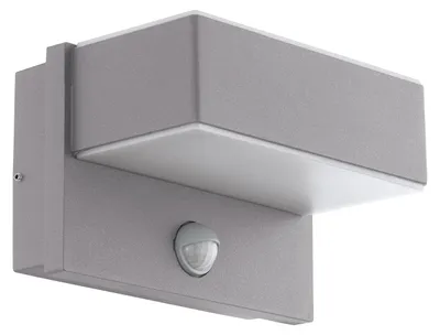 Immagine prodotto di Applique Esterno Moderna Azzinano Metallo Argento Policarbonato Bianco Led