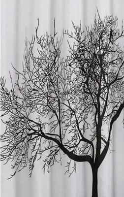 Immagine prodotto di Tenda da doccia 180x200cm, PE, bianco/nero, decorazione albero