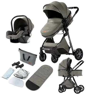 Zdjęcie produktu dla wózek dziecięcy 3 w 1, nośność 20 kg, mechanizm składania jedną ręką, V9-TIEFGRAU