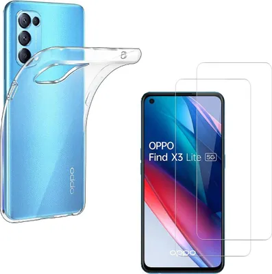 Obrázek produktu pro Pouzdro pro Oppo FIND X3 LITE s 2 ochrannými kryty obrazovky z tvrzeného skla Phonillico®