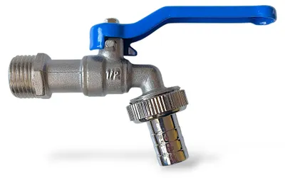 Produktbild von Kugelauslaufhahn Wasserhahn Garten Messing Hahn Griff Blau 1/2 Zoll