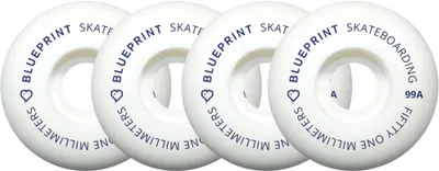Zdjęcie produktu dla Zestaw 4 kółek do deskorolki Blueprint Mini Heart (51 mm|białe)