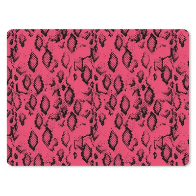 Produktbild von MuchoWow® Mauspad Mousepad Schlangendruck - Rosa - Schwarz 23x19 cm - Mousepads - Maus Mat - Pad - Mausunterlage - Schreibtischunterlage - Mauspad