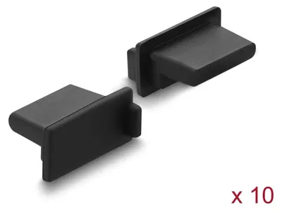 Productafbeelding van DELOCK Stofbescherming voor USB-A-connector, siliconen, 10 stuks, zwart
