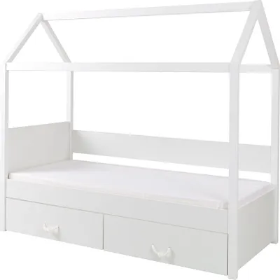 Produktbild von MIRJAN24 Kinderbett Ofelia, Kiefernholz, Lattenrost und zwei Bettschubladen (Farbe: Weiß, Größe: 80x180)