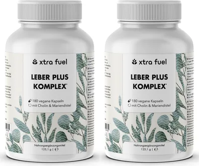 Produktbild von Leber Plus Komplex* - Leber Kur - Effektive Formel mit Mariendistel, Artischocke & Löwenzahn – 2x Dosen (360 Leber Kapseln)