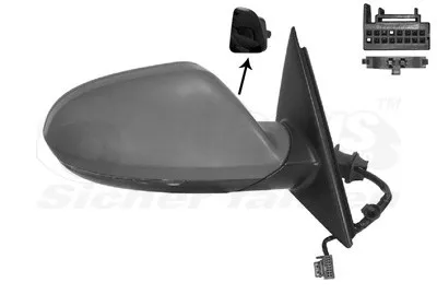 Produktbild von VAN WEZEL 0342828 Außenspiegel Seitenspiegel Rechts für AUDI A6 Avant (4G5, 4GD, C7) Asphärisch Beheizt mit Memory Grundiert