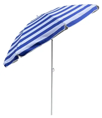 Image de Parasol d'extérieur rayé 180 cm bleu/blanc