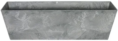 Produktbild von Blumentopf/pflanzkubel Balkonpflanzer aus recyceltem Kunststoff steingrau D74 x 17 und H17 cm