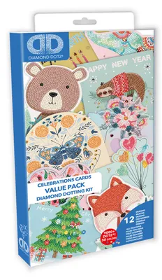 Produktbild von Diamond Dotz Bastelset - Grußkarten Set 12 Stück Diamond Painting