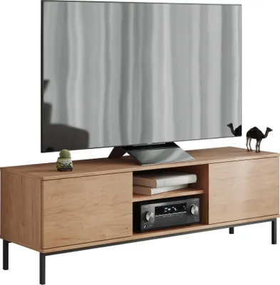 Produktbild von MIRJAN24 TV-Lowboard Querty 2D 05, Loft Wohnzimmer Kolektion, Modern TV-Kommode, Stilvoll TV-Schrank (Farbe: Hikora)