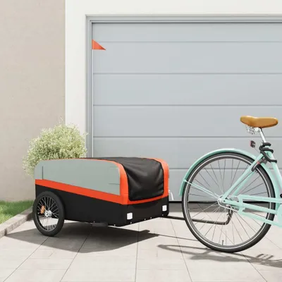 Produktbild von vidaXL Príves na bicykel čierno-oranžový 45 kg železa