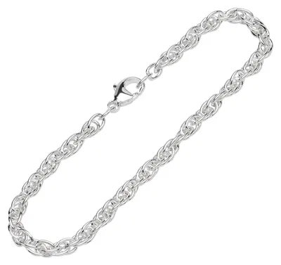 Immagine prodotto di Bracciale NKlaus in argento sterling 925, lunghezza 19 cm, catena a doppio anello, unisex