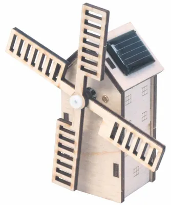 Image de Moulin à vent solaire en bois en kit Kids à partir de 8 ans