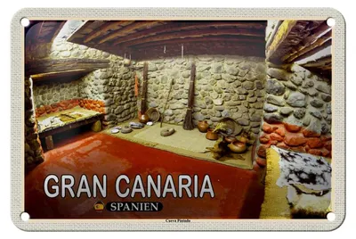 Produktbild von Blechschild Reise 18x12cm Gran Canaria Spanien Cueva Pintada Höhle