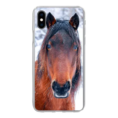 Produktbild von MuchoWow® Handyhülle Schutzhülle Hülle für iPhone Xs Pferd - Winter - Schneeflocke Silikon Softcase Handy Hülle - Handytasche