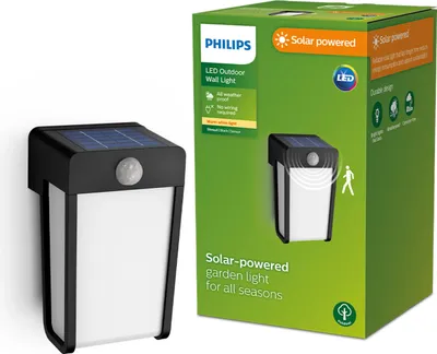 Zdjęcie produktu dla Philips Kinkiet Shroud 2,3 W, Oświetlenie zewnętrzne ścienne, Czarny, Plastik, IP44, Patio, Ogród, III