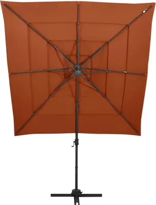 Obrázek produktu pro vidaXL Slunečník s hliníkovou tyčí 4-vrstvý terakota 250x250 cm