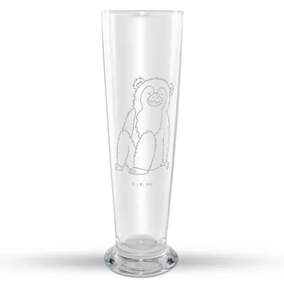 Produktbild von Mr. & Mrs. Panda Bierglas Affe - Transparent - Geschenk, Bier Glas, Weißbierglas, Selfcare, Selbstbewusstsein, Affen, Mr Mrs Weizenglas, Weizenbier, Afrika, Respekt