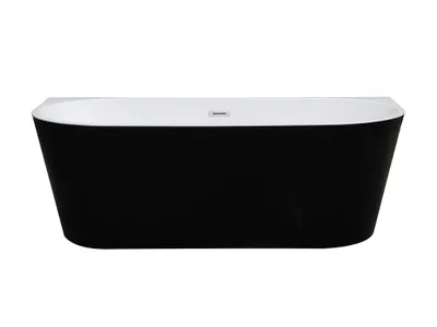 Produktbild von Wandmontierte freistehende Badewanne - DIVINA - 245 l - 170 × 75 × 58 cm - Farbe schwarz